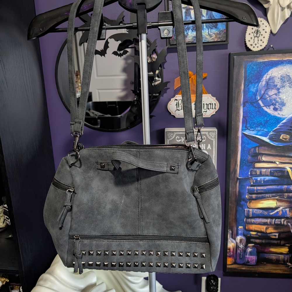 Gray Studded Women's Bag